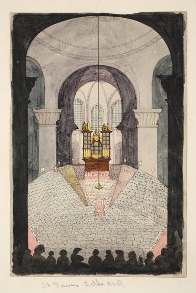 Szent Pál székesegyház, (akvarell, papír) alkotó: English School